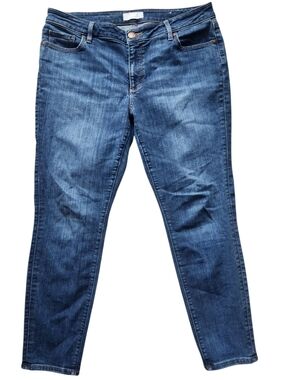 LOFT Women's Petite Curvy Skinny Jeans - Dark Blue Wash